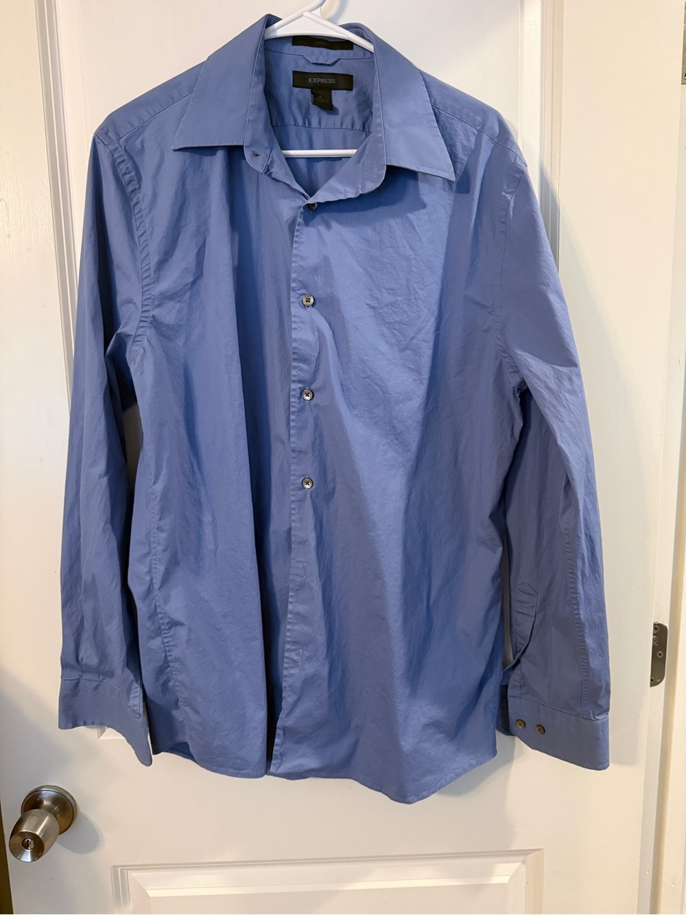 Express Men's Light Blue Long-Sleeve Dress Shirt Stretch Sz Large